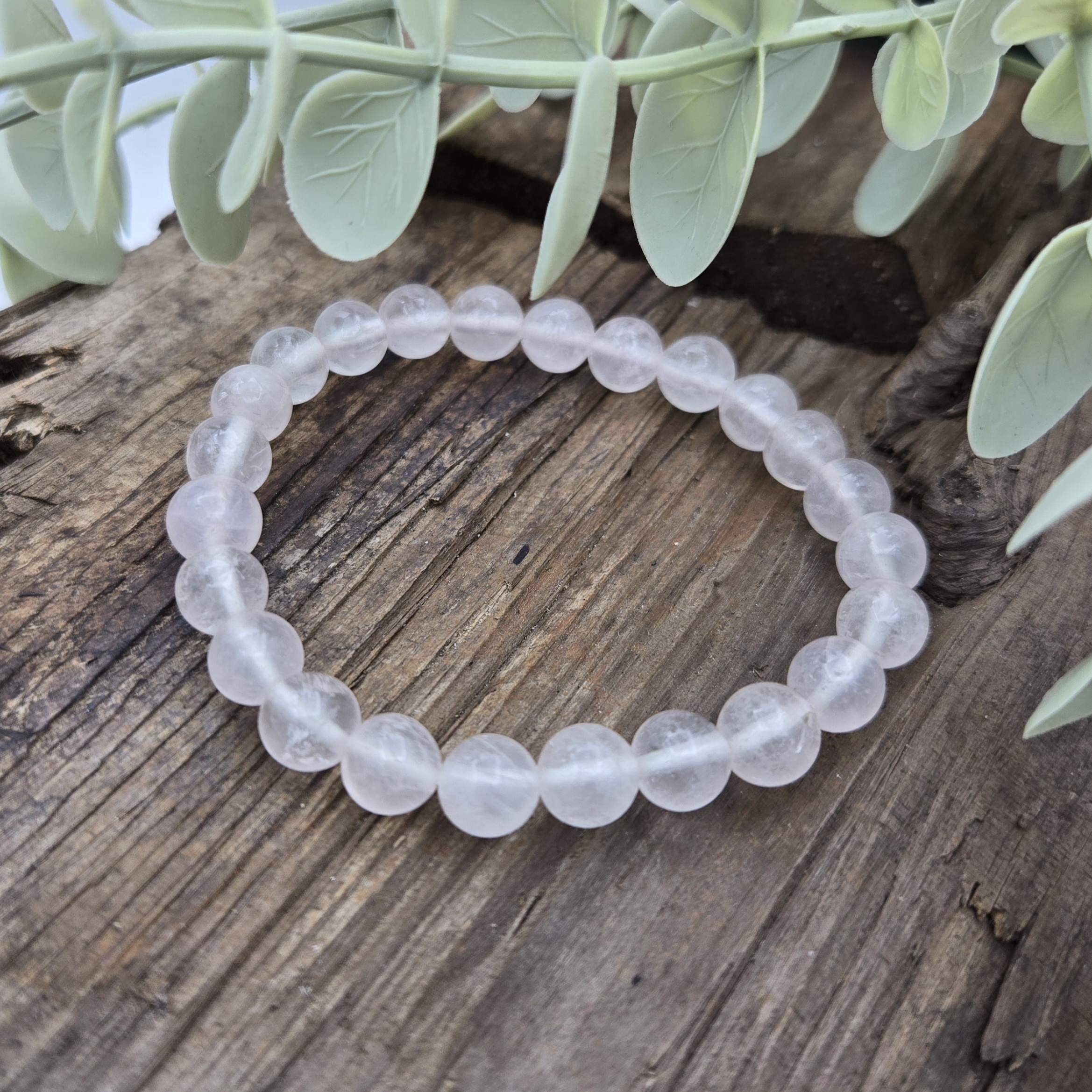Rozenkwarts Armband kraal 8 mm
